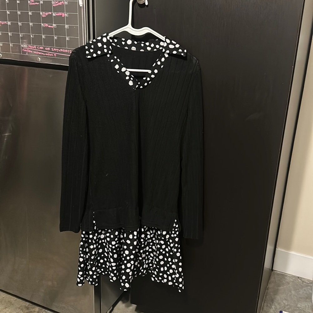 Black and white polka dot shein dress